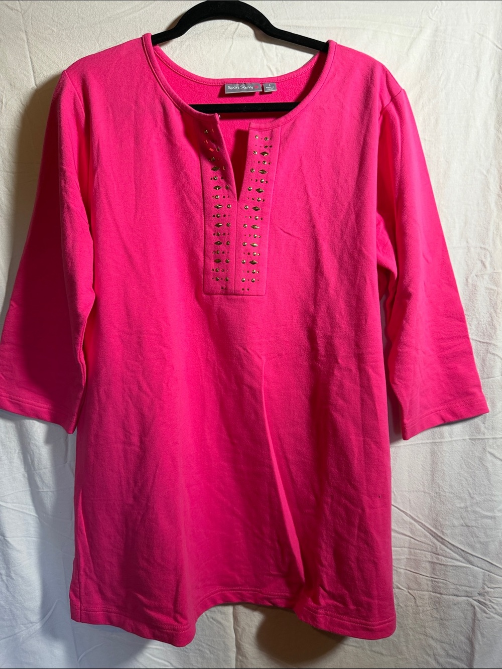 Sport Savvy Hot Pink Stud-Accent Tunic